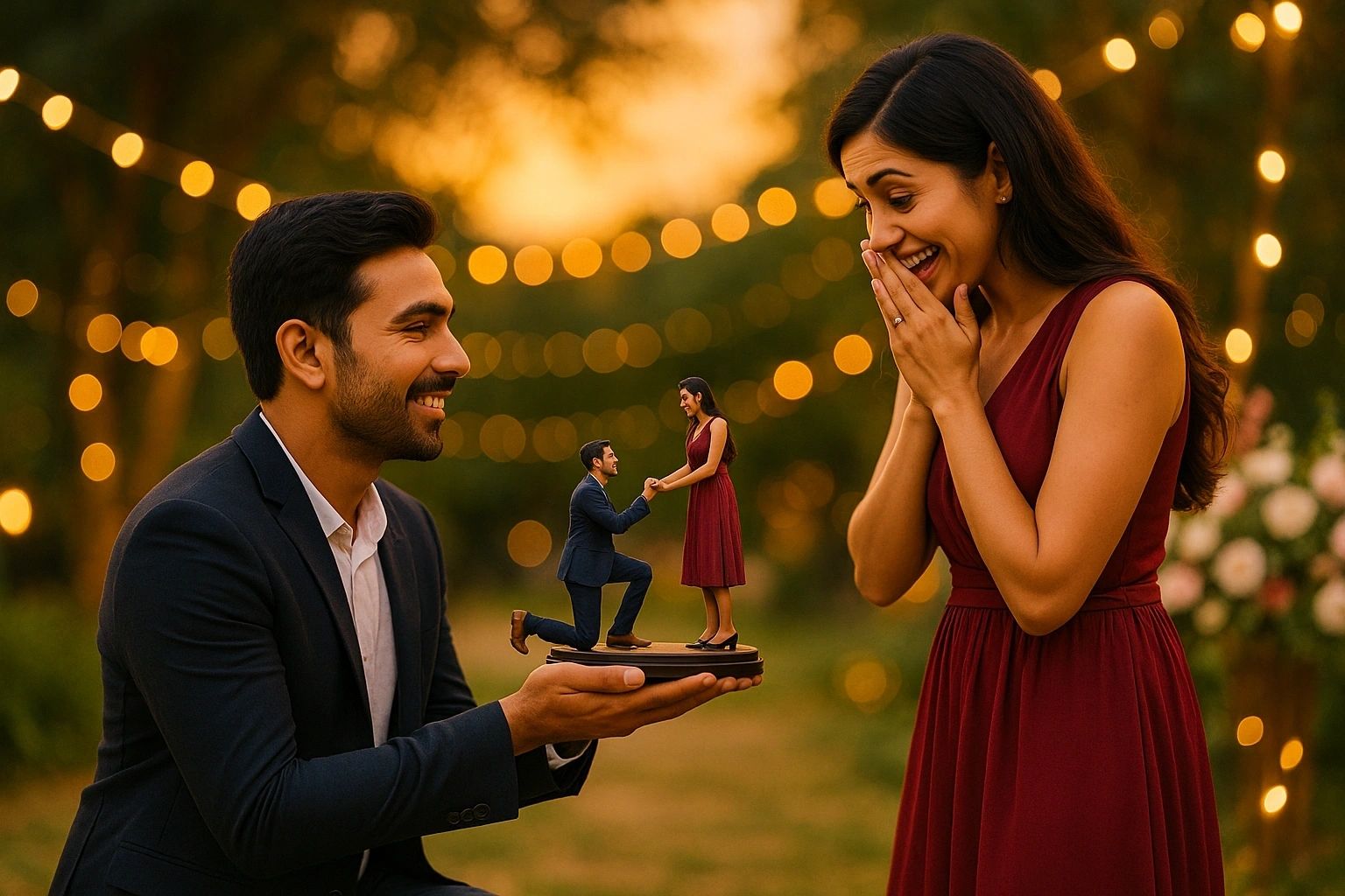 Couple miniatures - love in 3D